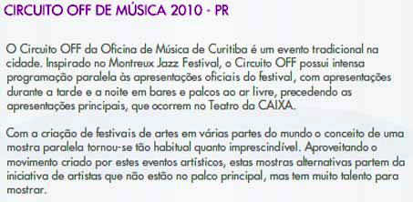 circuito off de música - Curitiba