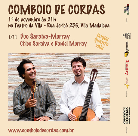 Duo Saraiva-Murray na Vila Madalena - Teatro da Vila - Rua Jericó 256, Vila Madalena