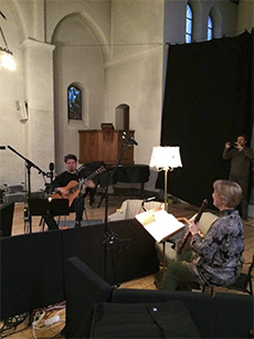 Daniel Murray e a flautista Michala Petri - Dinamarca - gravação de CD dezembro de 2016