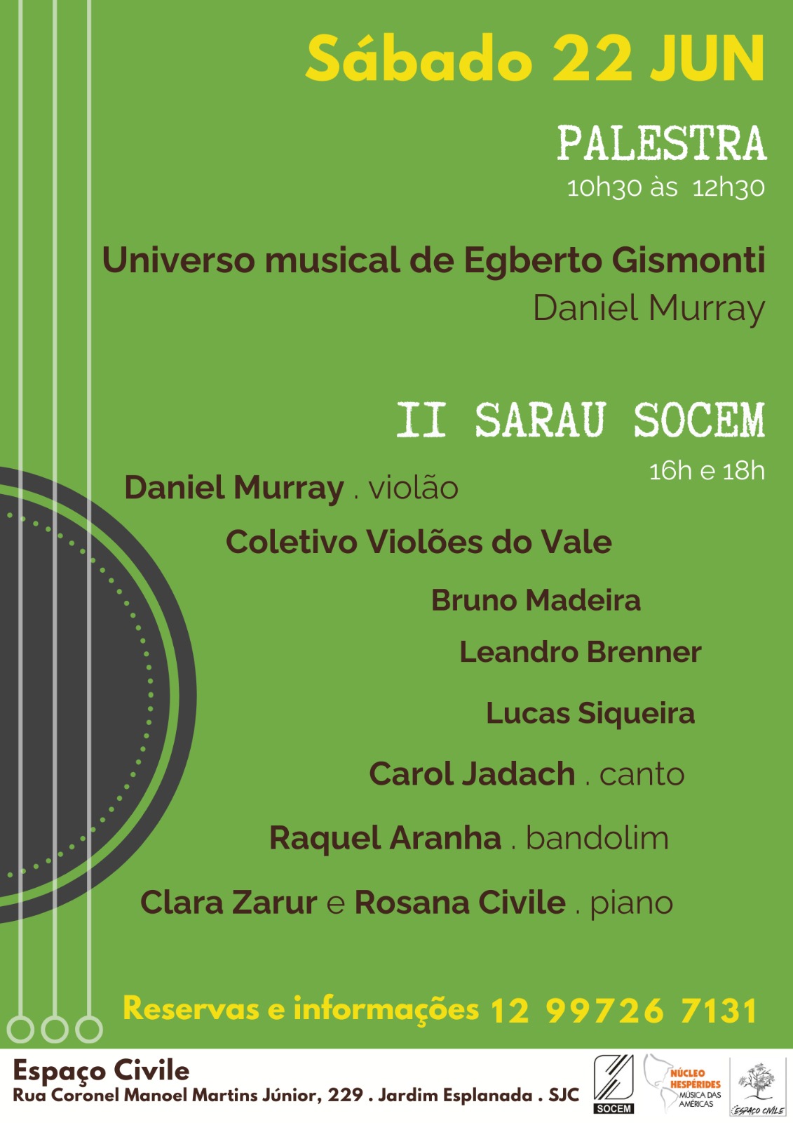série Violões da AV-Rio apresenta Daniel Murray-universo musical de Egberto Gismonti-20 reais-meia 10 reais